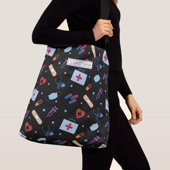 Personlig RN Nurse | Doktor Medical Mönster Axelväska (Närbild)