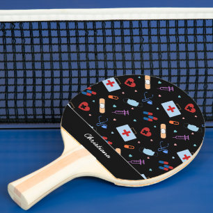 Personlig RN Nurse Doktor Medical Mönster Pingisracket