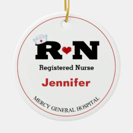 Personlig Rn Nurse jul Ceramic Ornament