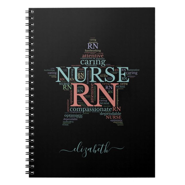 Personlig RN Nurse Star Anpassningsbar bärbar dato Anteckningsbok (Framsidan)