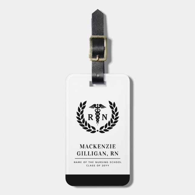 Personlig RN Nursing School Studenten Elegant Bagagebricka (Vertikal Framsida)