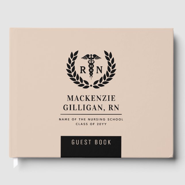 Personlig RN Nursing School Studenten Elegant Gästböcker (Framsida)