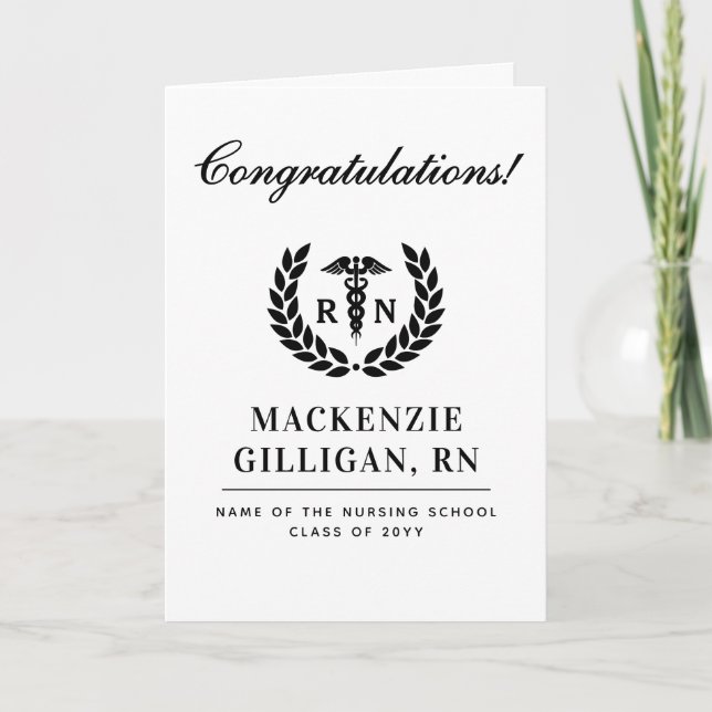 Personlig RN Nursing School Studenten Elegant Kort (Framsida)