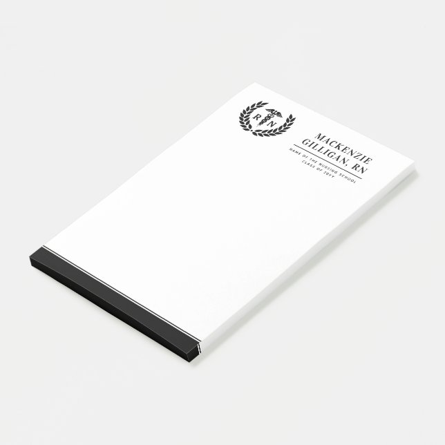 Personlig RN Nursing School Studenten Elegant Post-it Block (Vinklad)