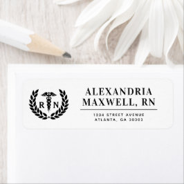 Personlig RN Nursing School Studenten Elegant Returadress Etikett