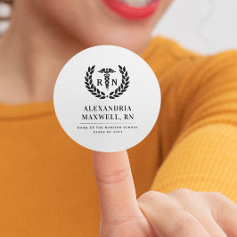 Personlig RN Nursing School Studenten Elegant Runt Klistermärke