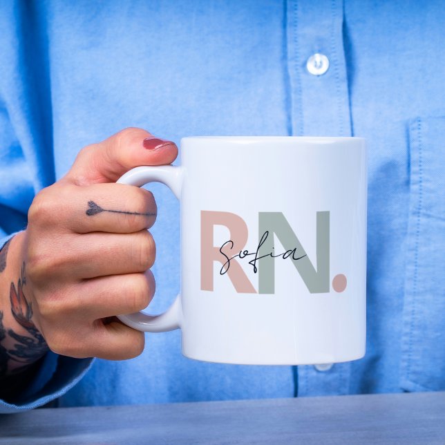 personlig RN Registrerad Namn-kalligrafi Kaffemugg (Skapare uppladdad)