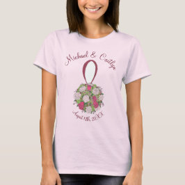 Personlig Ro Blommigt Bride Bröllop Bouquet T-shirt