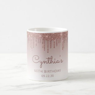 Personlig Ro Glitter, 60:e födelsedagen vid Guld Kaffemugg
