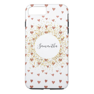 Personlig Ro Glitter Heart iphone case