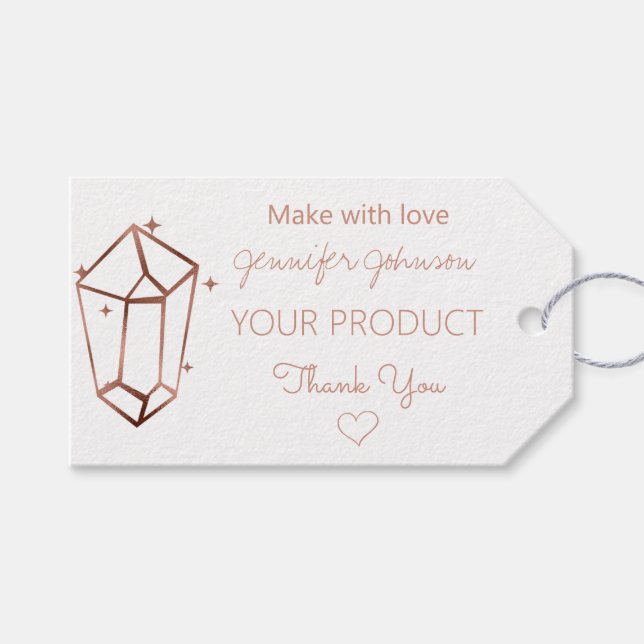 Personlig Ro Gold Foil White Gift Märkres Presentetikett (Framsidan (Horisontell))