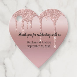 Personlig Ro Guld Drickning Glitter Bröllop Gåvor Etiketter