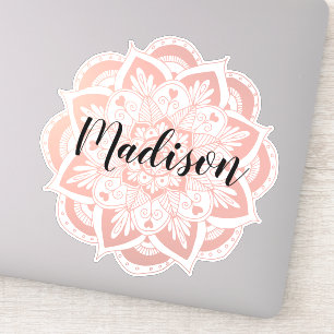 Personlig Ro Guld Flower Mandala Klistermärken