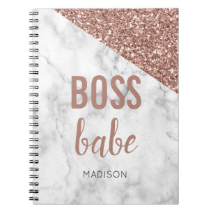 Personlig Ro Guld Glitter Marble Chef Babe Anteckningsbok