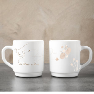 Personlig Ro Guld Line Art Mindfulness Quote Kaffemugg