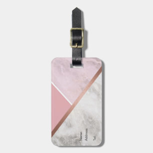 Personlig Ro Guld Marble Luggage Tag Bagagebricka