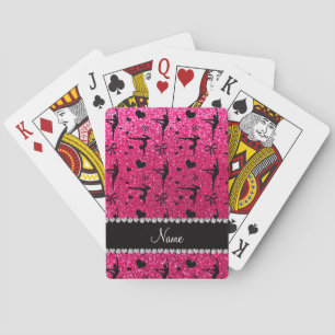 Personlig ro rosa glitter gymnastik casinokort