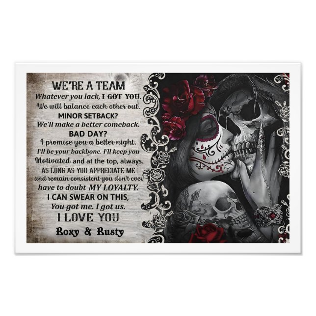 Personlig Ro Sugar Skull Ett par Anpassningsbar Po Fototryck (Framsidan)