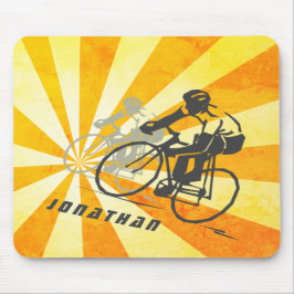 Personlig Road Cyclists and Retro Sunburst Bike Musmatta