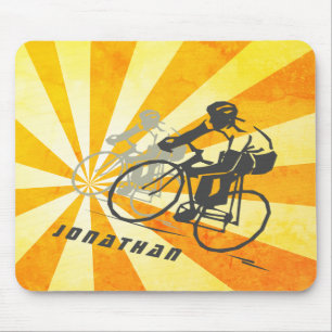 Personlig Road Cyclists and Retro Sunburst Bike Musmatta