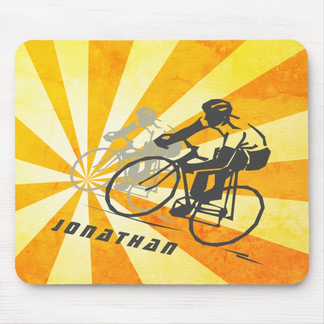 Personlig Road Cyclists and Retro Sunburst Bike Musmatta (Framsidan)