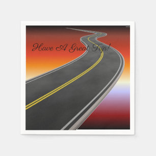 Personlig Road Resa Sunset Highway Napkins Pappersservett