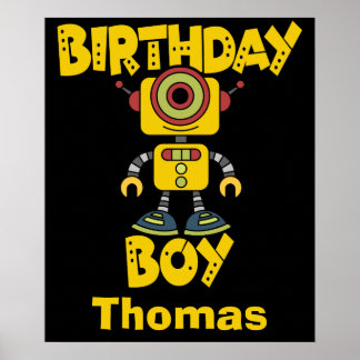 Personlig Robot Birthday Boy Poster