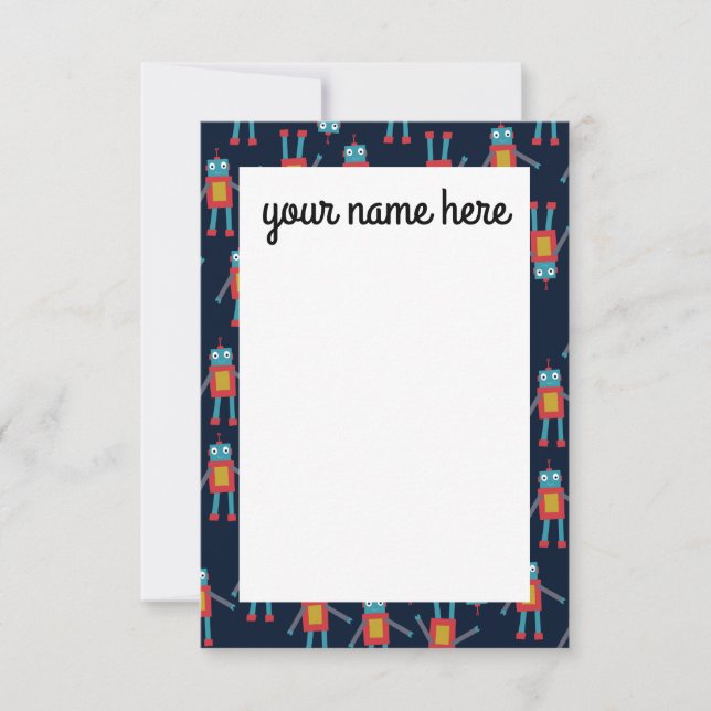 Personlig Robot Notecards Tack Kort (Framsida)