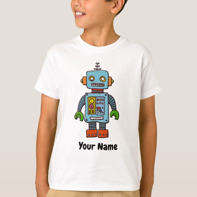 Personlig robot-shirt t shirt (Framsida)