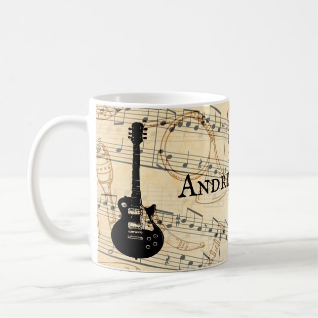 Personlig Rock and Roll Gitarr Ljudvåg Kaffemugg (Vänster)