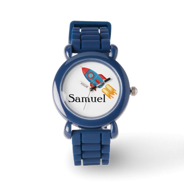 Personlig Rocket Blue Barn Watch Armbandsur (Framsida)