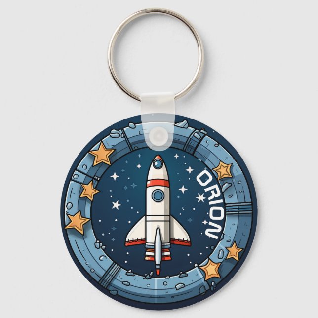 Personlig Rocket Keychain för School Äventyr Nyckelring (Framsida)
