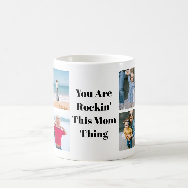 Personlig Rockin' Mamma Kid Messages and Photos Kaffemugg (Center)