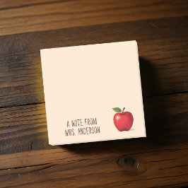 Personlig Röd Äpple m/ Lärarens Namn Post-it Block