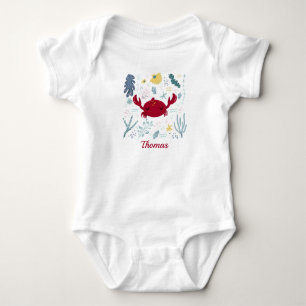 Personlig röd krabb havsliv marint liv hav t shirt
