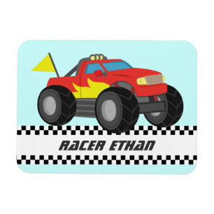 Personlig Röd Monstertruck för Racing Magnet