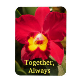 Personlig röd och gul orkidé flexibel magnet