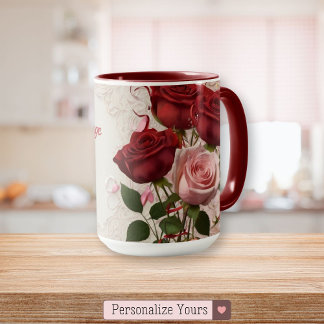 Personlig Röd ros Mugg