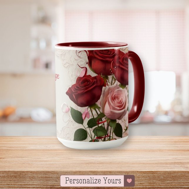 Personlig Röd ros Mugg (Personalized Red Rose Mug)
