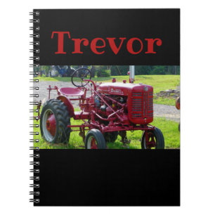 Personlig Röd traktor - bärbar dator Anteckningsbok