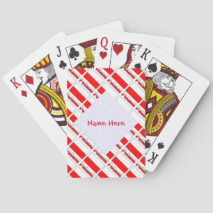 Personlig röda namn Polen Flagga Rutnät Pokerkort Casinokort