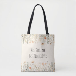 Personlig röda vildblomma Lärarpresent Tack Tygkasse
