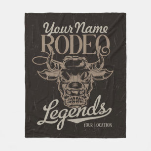 Personlig Rodeo Gammala västern Steer Roping Legen Fleecefilt