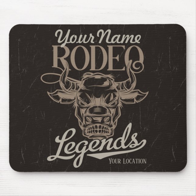 Personlig Rodeo Gammala västern Steer Roping Legen Musmatta (Framsidan)