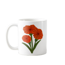 Personlig rödfärgad kaffemugg med blommig design