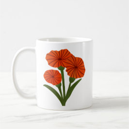 Personlig rödfärgad kaffemugg med blommig design