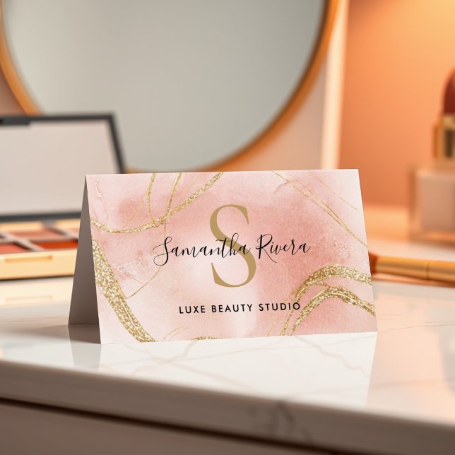 Personlig rödfärgad marmorkort med guldglitter kort (Marble Card with Gold Glitter)