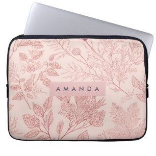 Personlig Rodnad Botanisk Blomdesign Laptop Fodral