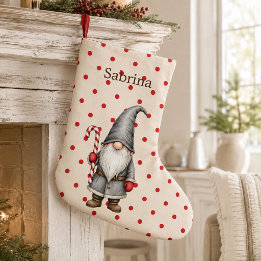 Personlig rödpipig tomte julstrumpa