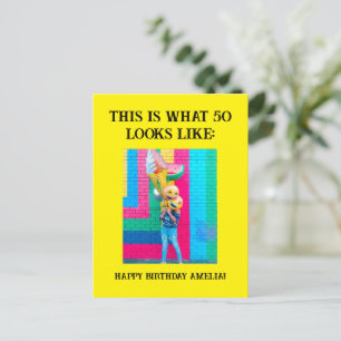 Personlig rolig 50-års jubileumsfödelsedag vykort
